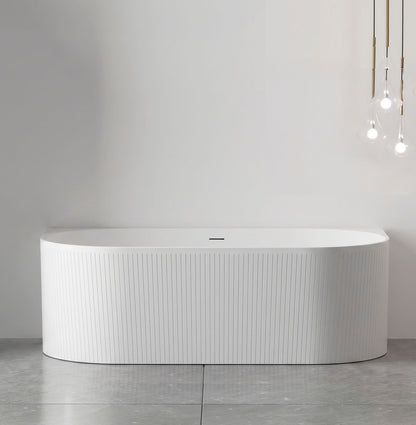 Attica Noosa Fluted 1700 Matte White BTW Multi-fit Bath with Overflow