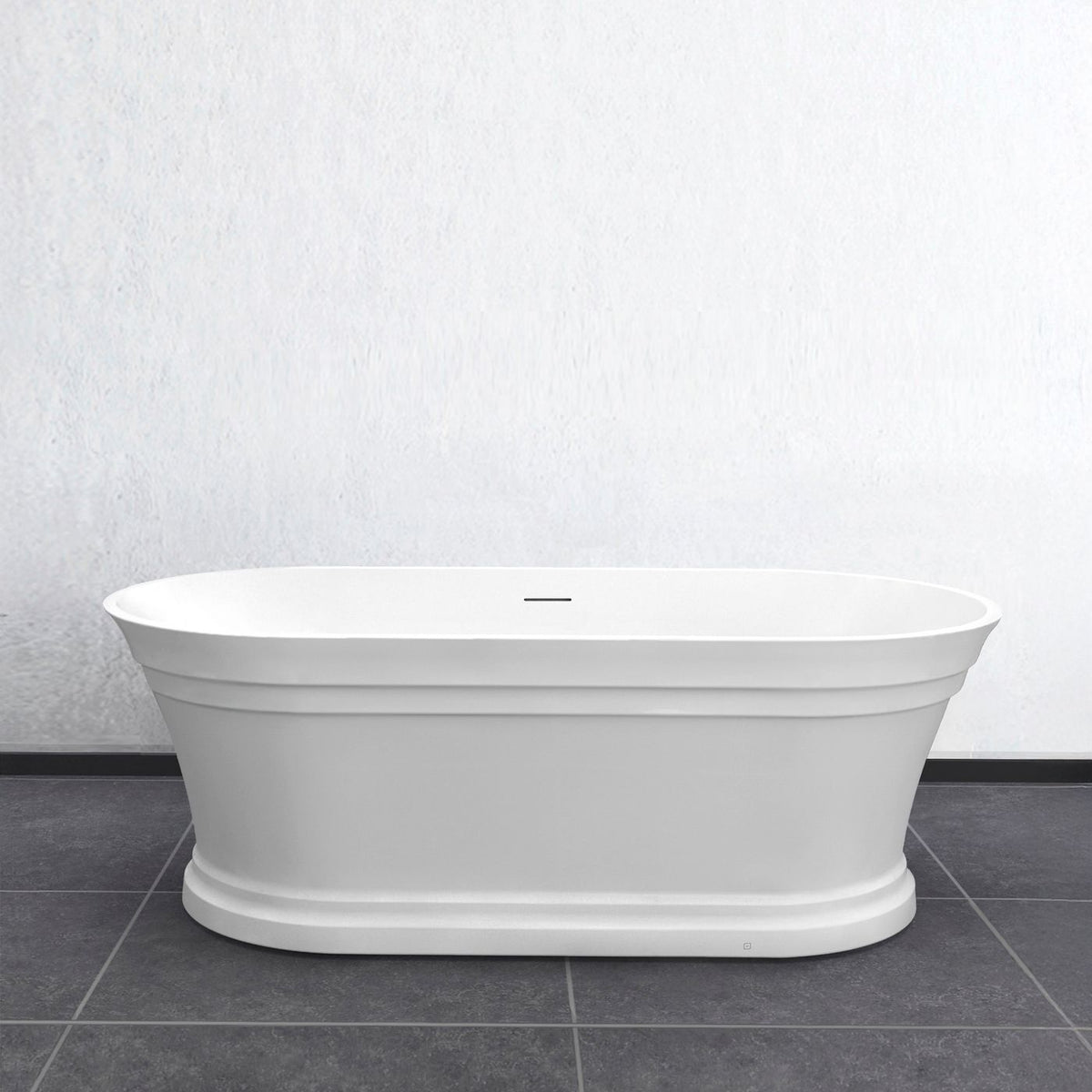Hampton 1500x750x560 Matte White Bathtub with Overflow