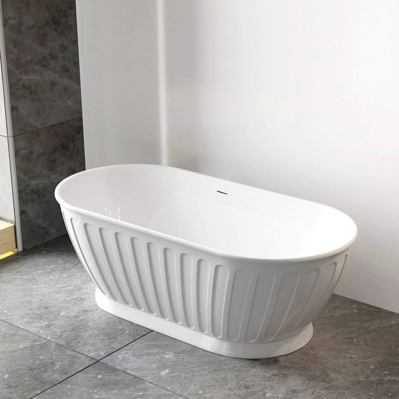 Attica Kensington 1700 Gloss White Bath with Overflow
