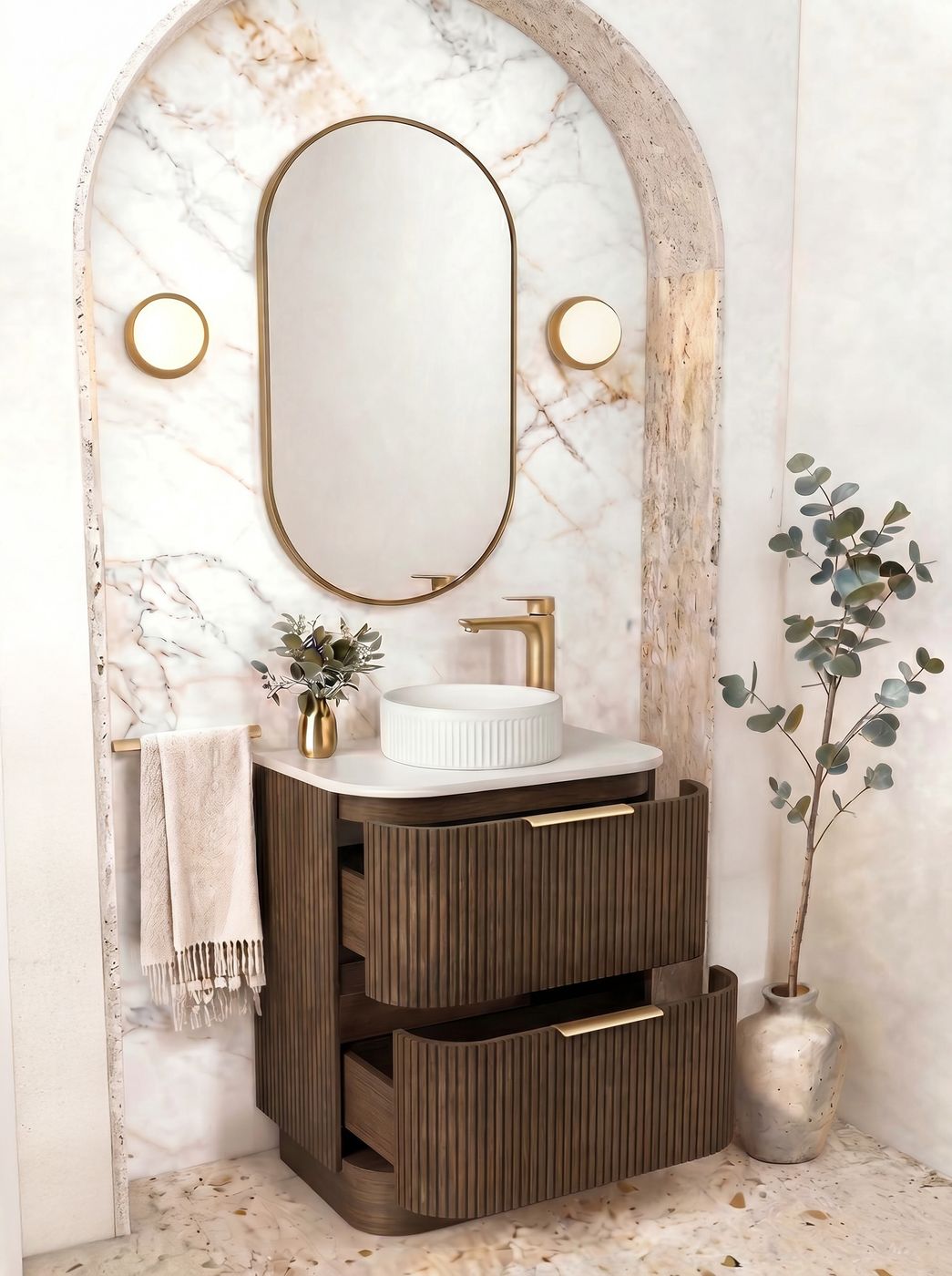 Havana 600mm Sable Walnut Floorstanding Cabinet