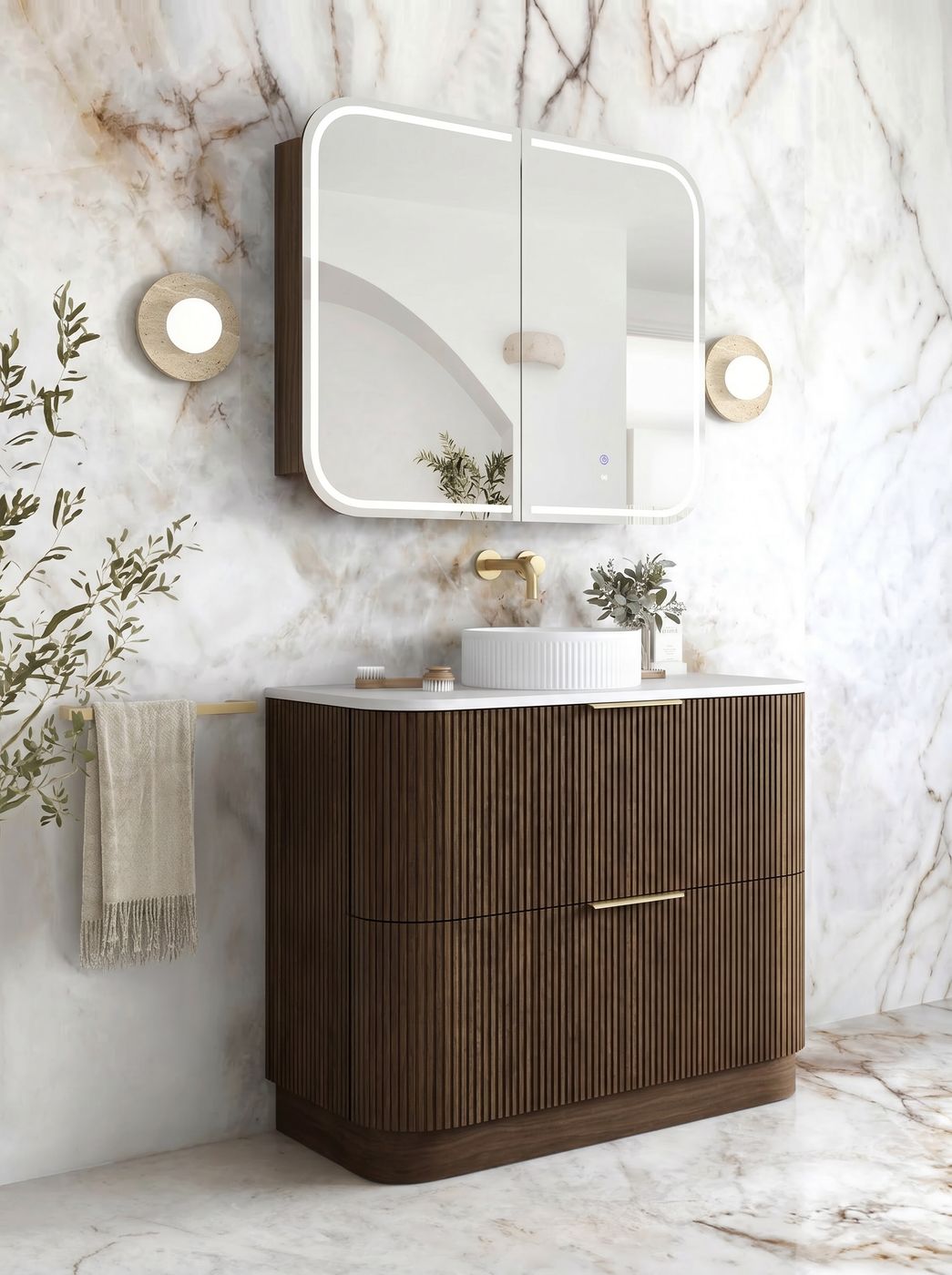 Havana 900mm Sable Walnut Floorstanding Cabinet