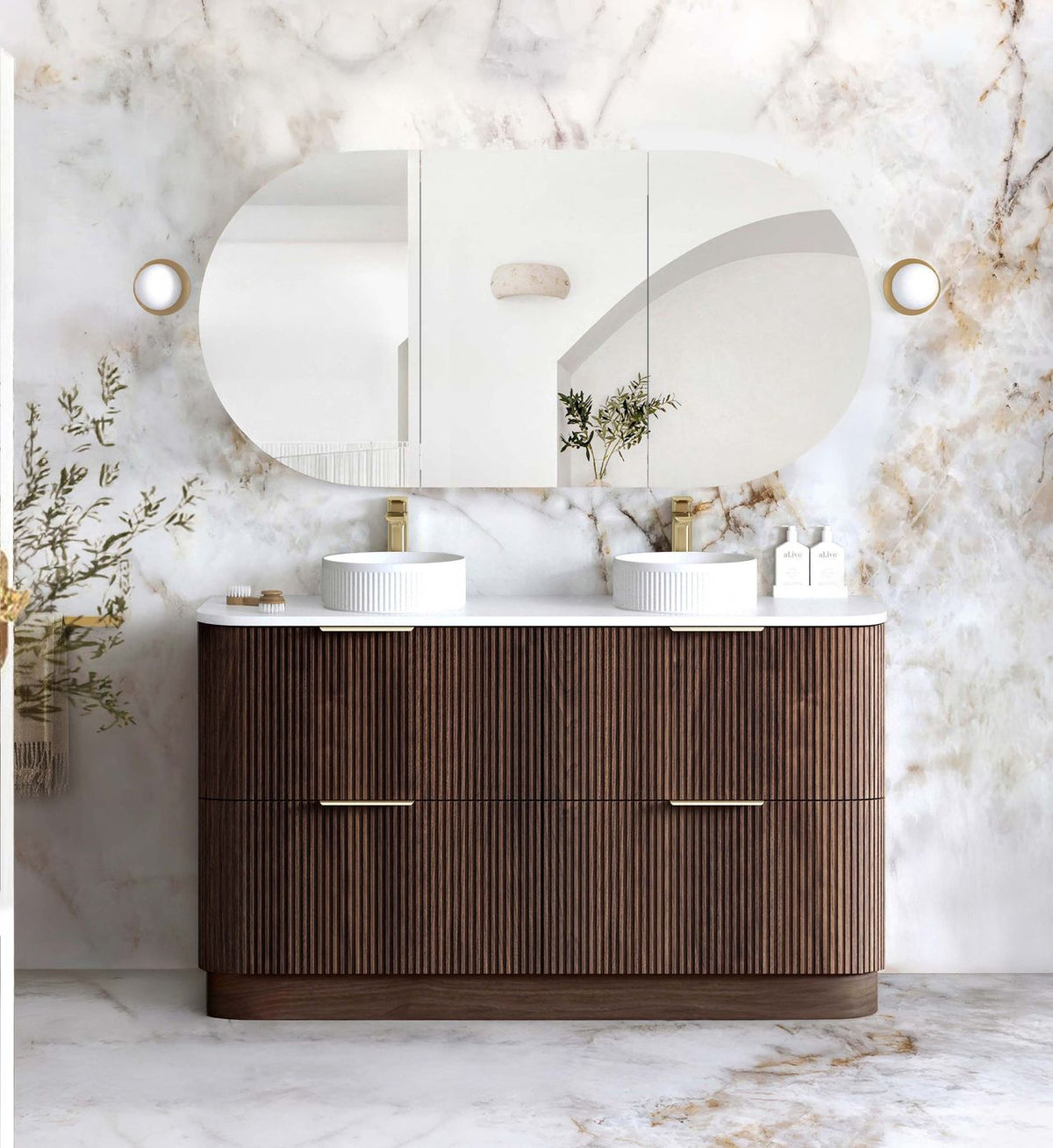 Havana 1500mm Sable Walnut Floorstanding Cabinet
