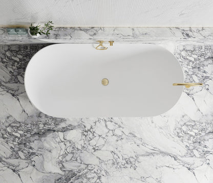 Attica Noosa Fluted 1500 Matte White Bath with Overflow