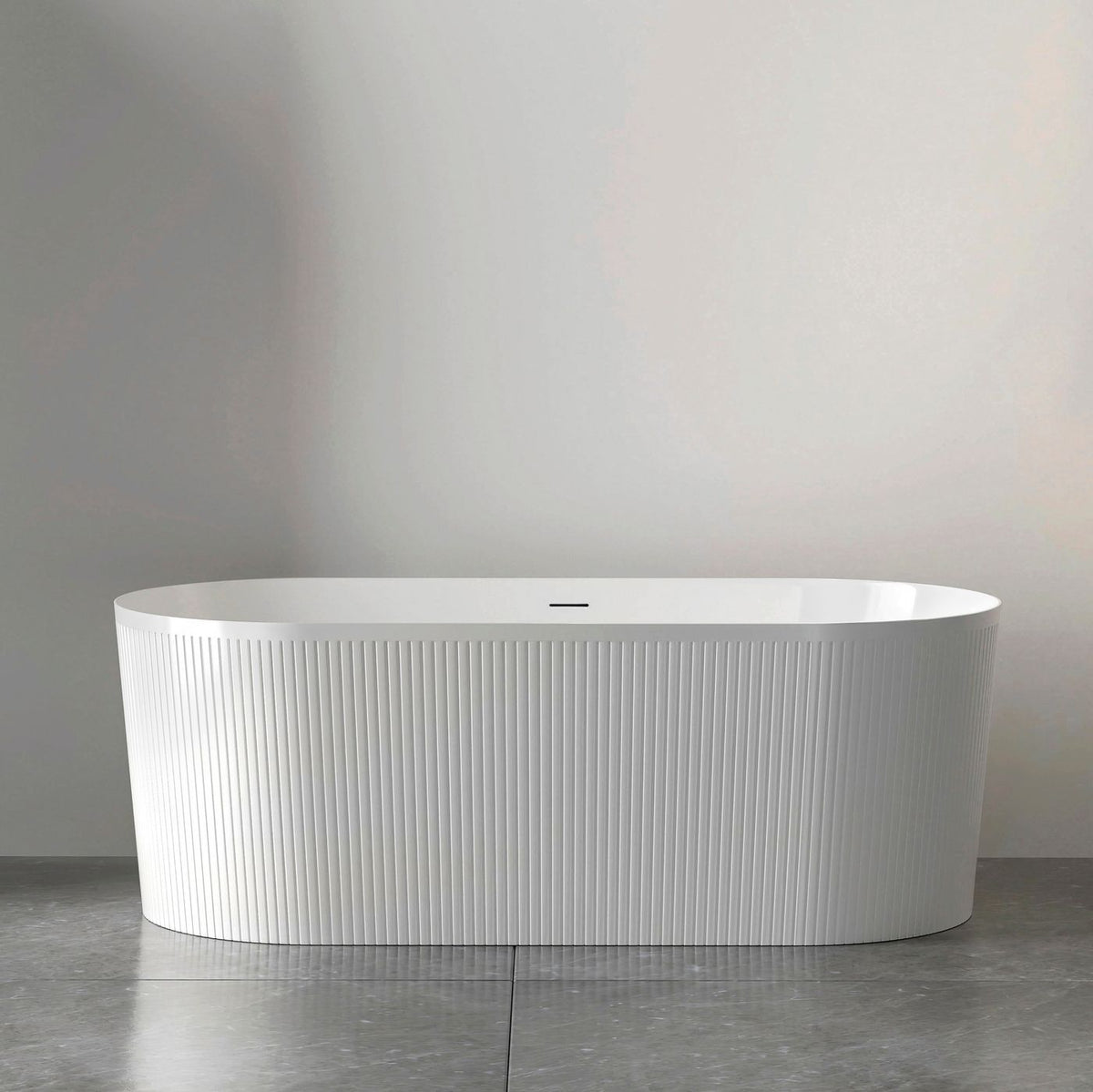 Attica Noosa Fluted 1700 Gloss White Bath with Overflow