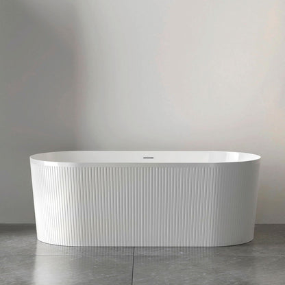 Attica Noosa Fluted 1700 Gloss White Bath with Overflow