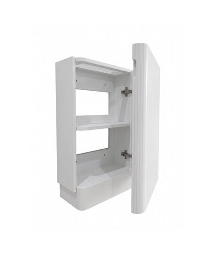 Maxi Space Saver Matte White Curved Floor Standing Vanity