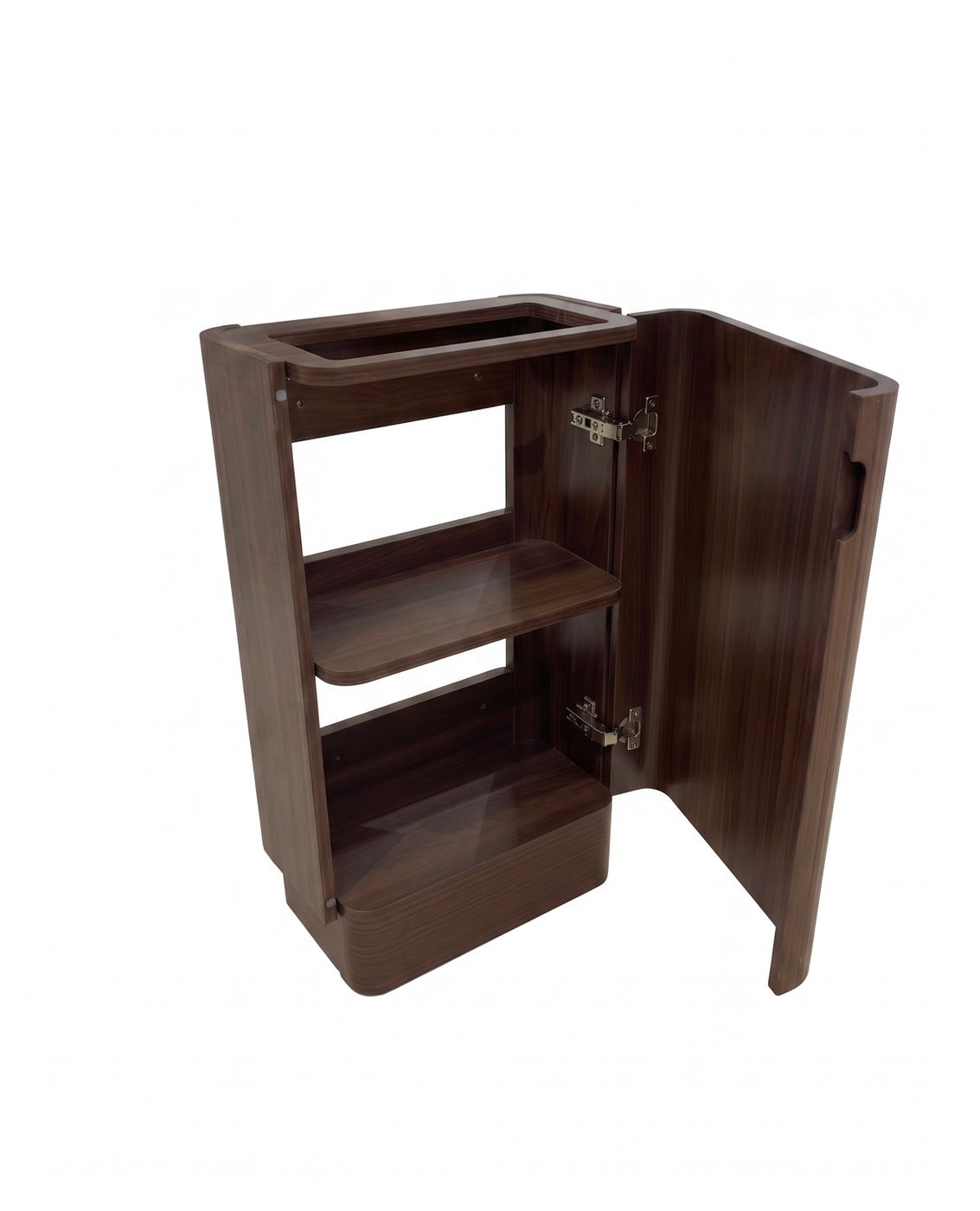 Maxi Space Saver Sable Walnut Curved Floor Standing Vanity