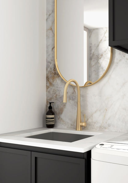 Wall and Base Cabinets Kit 650 Hampshire Black with Natural Carrara Marble Top with 12 O'clock Tap Hole cut out