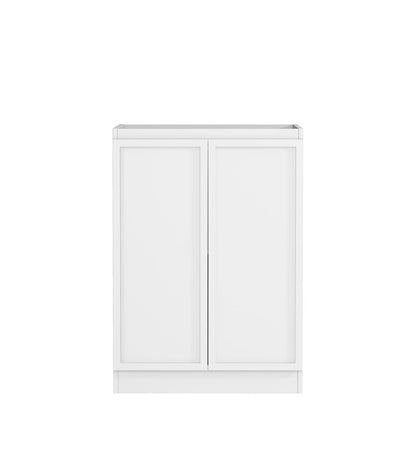 Wall and Base Cabinets Kit 650 Hampshire White with Natural Carrara Marble Top with 12 O'clock Tap Hole cut out