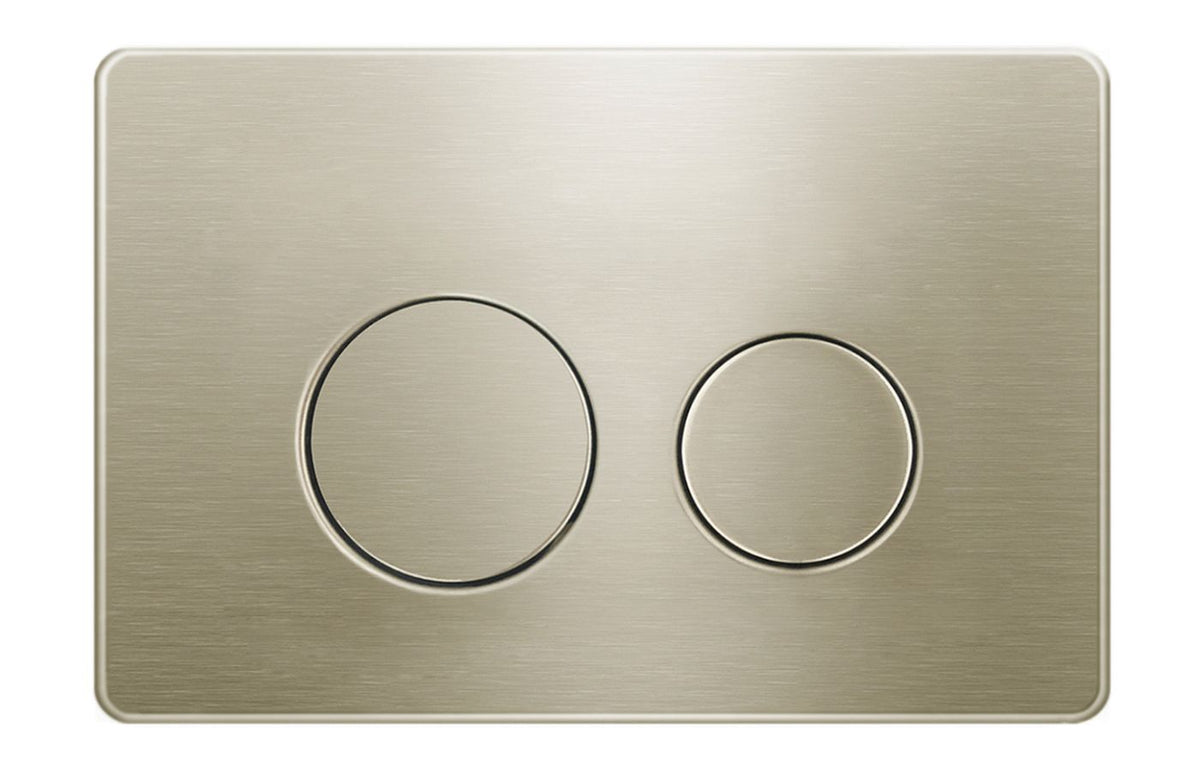 R&T Delta Low Rise Steel Push Button Round Brushed Gold