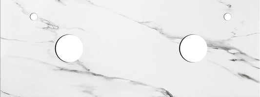Rock Plate Stone 1500x465x60 Mont Blanc - Above Counter Left 10 O'Clock Right 2 O'Clock Taphole