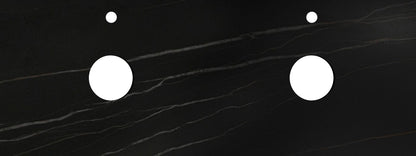 Rock Plate Stone 1500x465x15 Empire Black - Above Counter 12 O'Clock Taphole