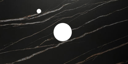 Rock Plate Stone 900x465x15 Empire Black - Above Counter 10 O'Clock Taphole