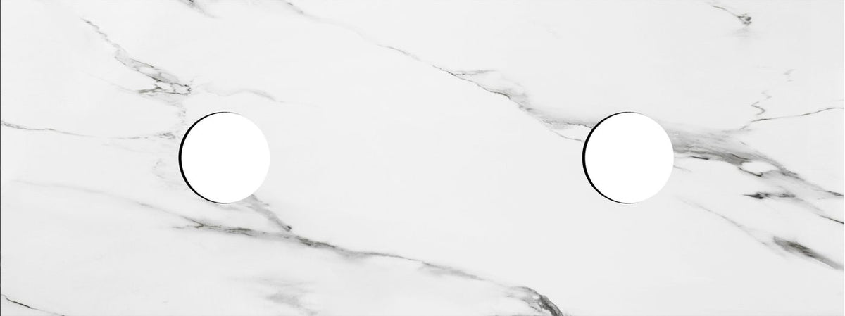 Rock Plate Stone 1200x465x15 Mont Blanc - Above Counter No Taphole - Double Bowl Waste cut out