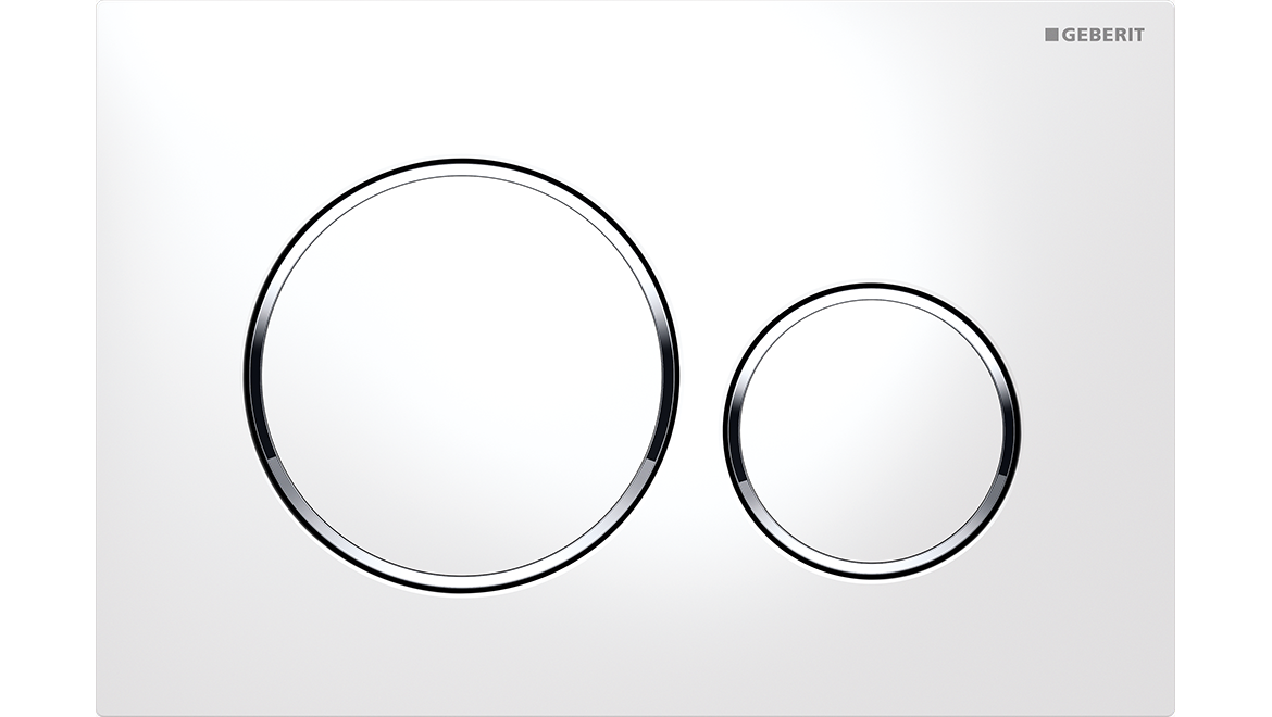 Sigma20 Dual Flush Button Round White With Chrome Trim