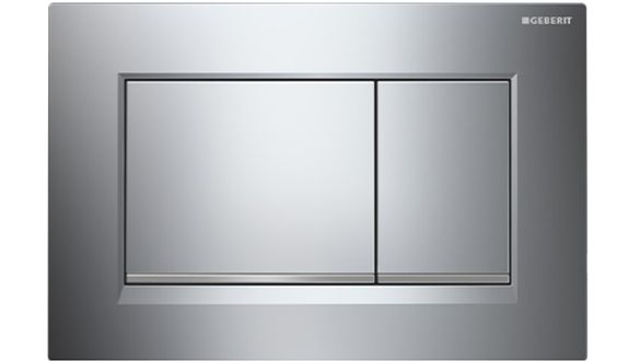 Sigma30 Dual Flush Button Square Matt Chrome With Chrome Trim