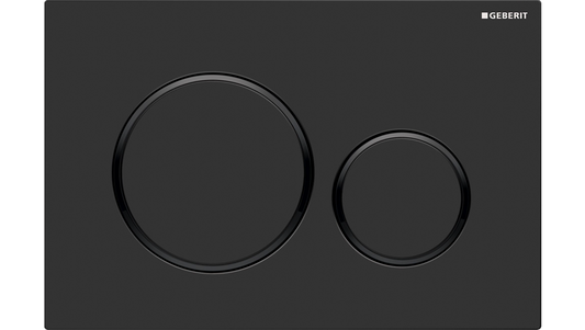 Sigma20 Dual Flush Button Round Matte Black With Gloss Black Trim