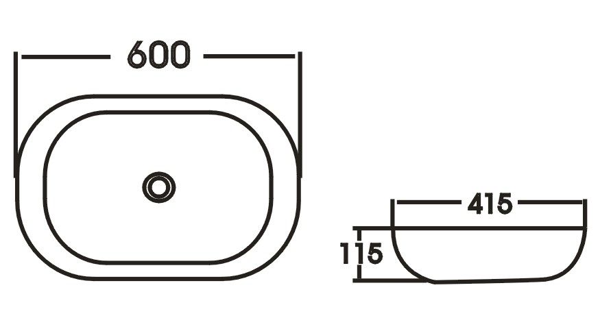 Cast Oval 600x415x115 Basin