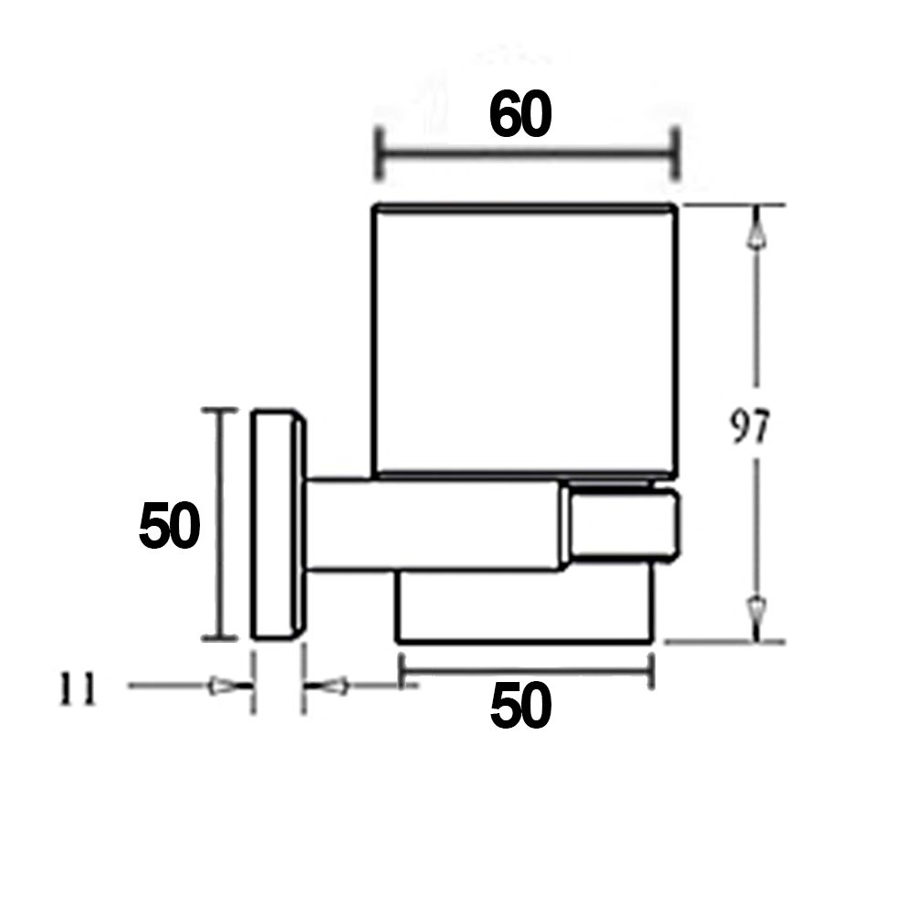 Builders Choice Chrome Tumbler Holder Square Glass