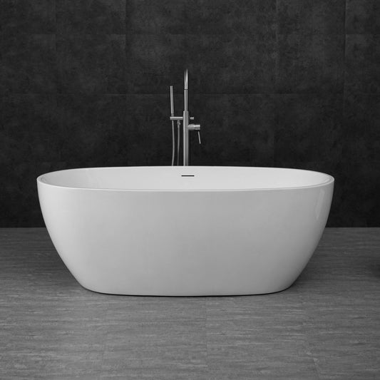 Vinny 1500x800x575 Gloss White Egg Shape Bathtub OF