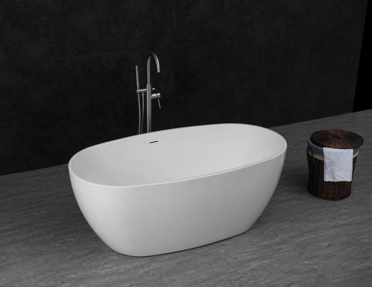 Vinny 1500x800x575 Gloss White Egg Shape Bathtub OF