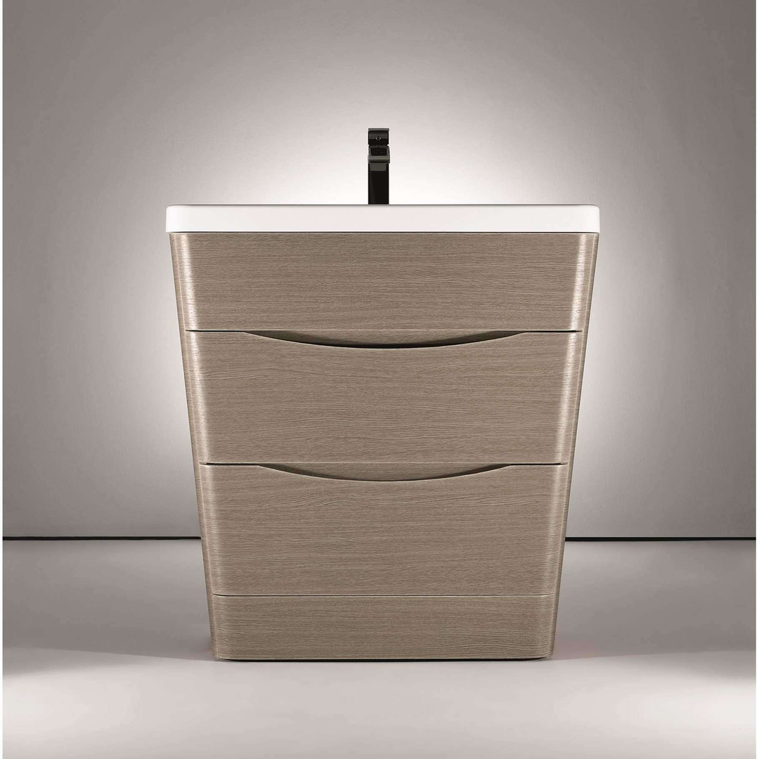 Belbagno Piramid 800mm Floor Standing Vanity  Oak 800 X 520