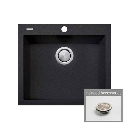 Oliveri Santorini Black Large Bowl Topmount Sink