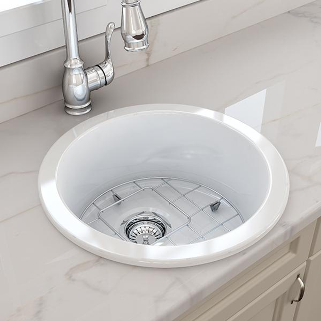 T&H Cuisine Round 47 Inset / Undermount Fine Fireclay Sink
