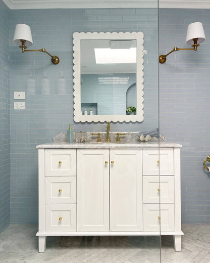Coventry 120 x 55 Single Bowl Satin White Vanity with Real Marble Top & Ceramic Undercounter Basin