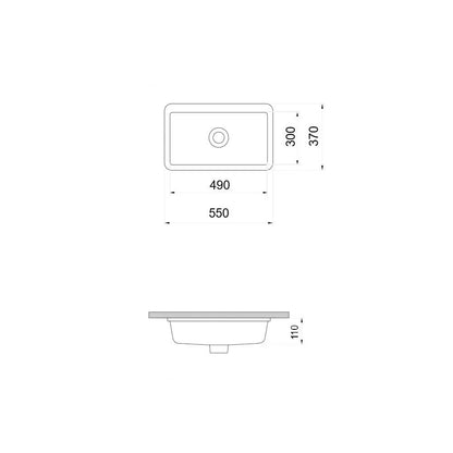 Fino Standard 55 x 37 Undercounter basin - Gloss White