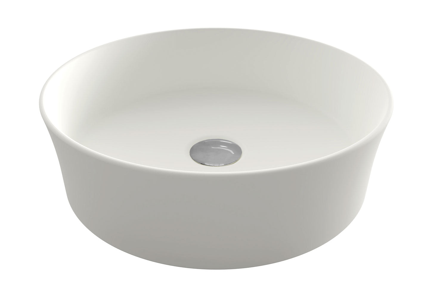 Fino Round 382 Above Counter Fireclay Basin - Matte White