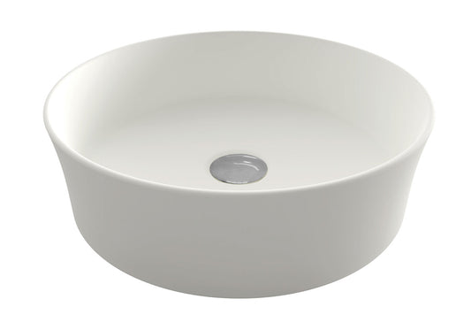 Fino Round 382 Above Counter Fireclay Basin - Matte White