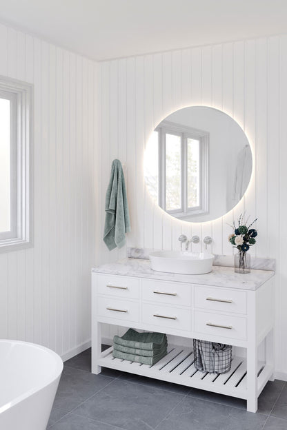 Fino 55 x 38 Gloss White Above Counter Fireclay Basin