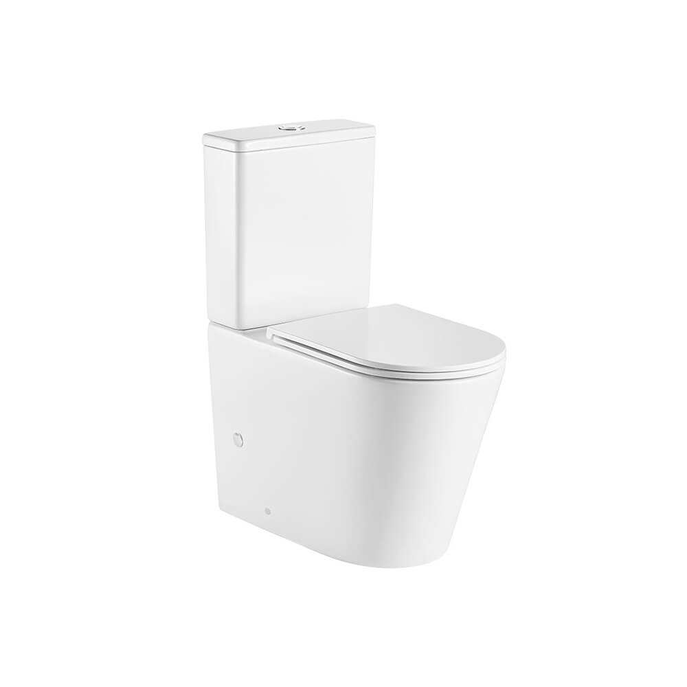 Fino WhisperFlush Gloss White Close Coupled Back to Wall Toilet Suite with Thin Seat