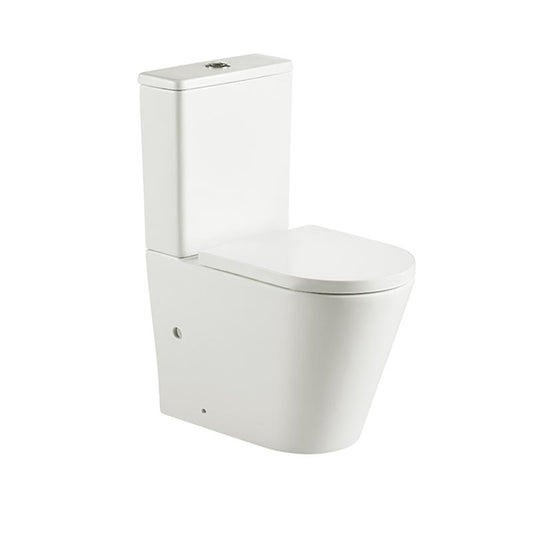 Fino WhisperFlush Matte White Close Coupled Back to Wall Toilet Suite with Thick Seat