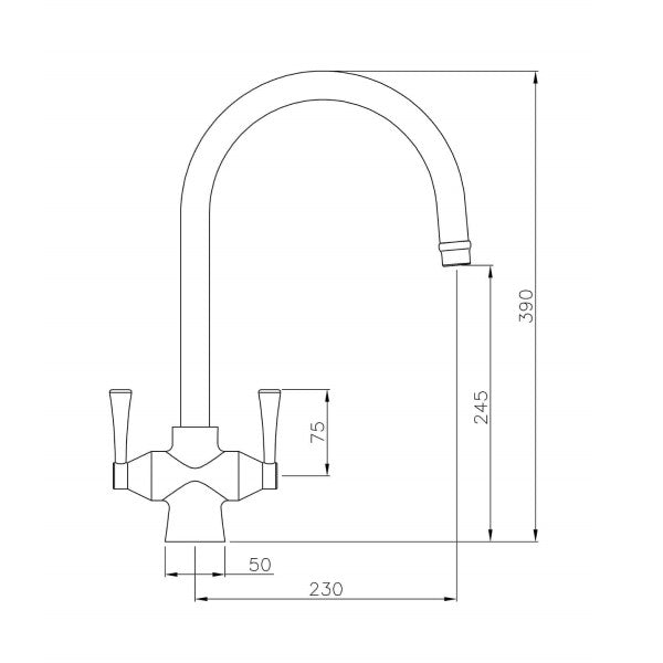 Gosford Double Sink Mixer