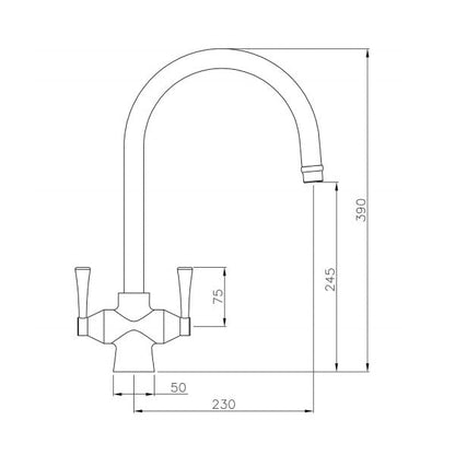 Gosford Double Sink Mixer