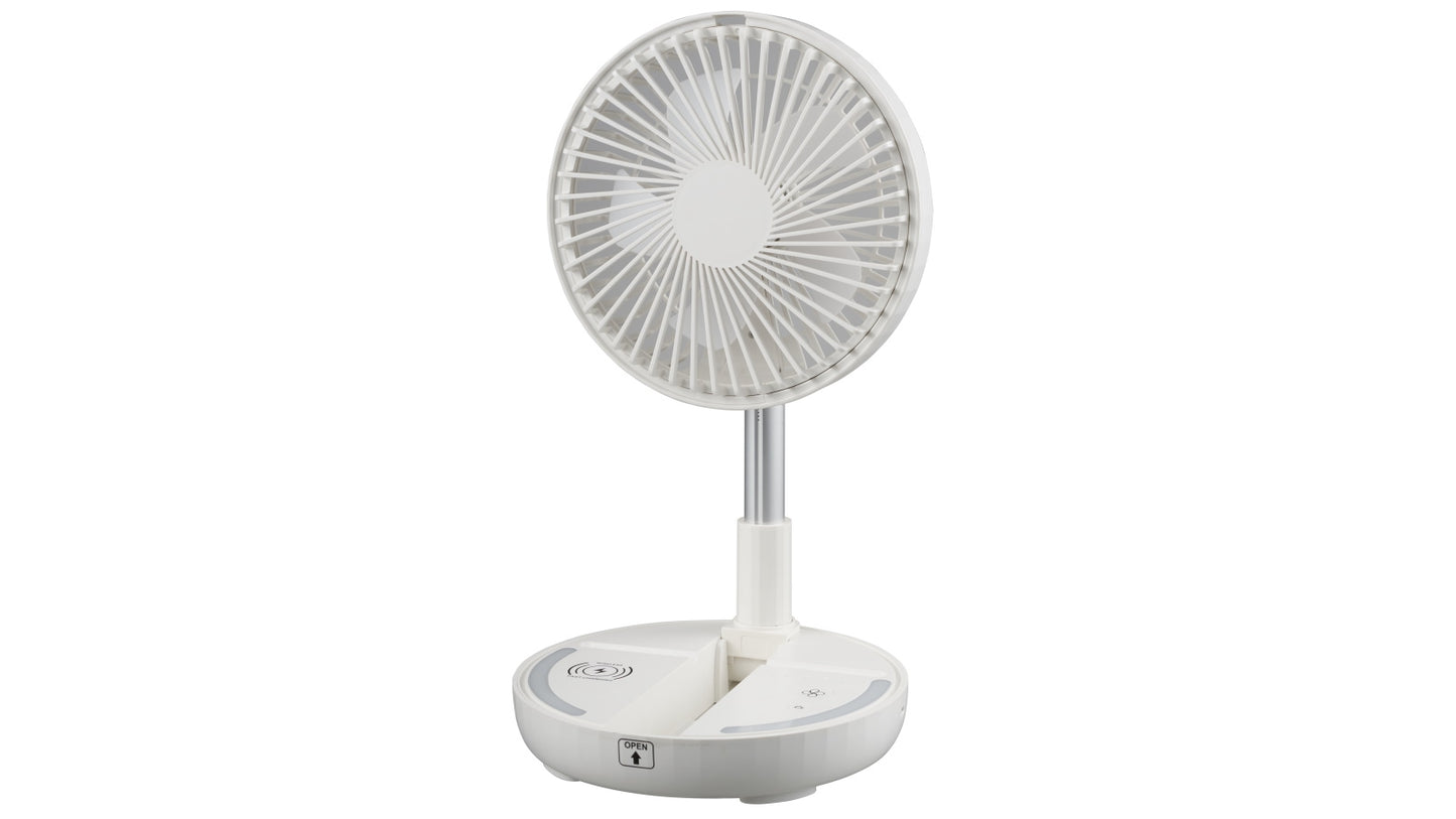 Goldair Platinum 18cm Rechargeable Desk Fan with Wireless Charger