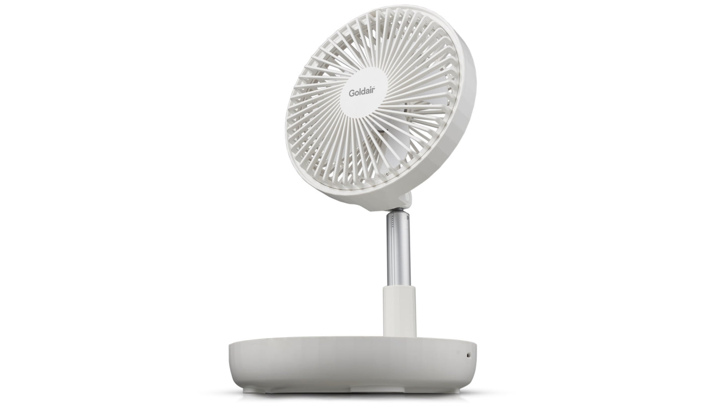 Goldair Platinum 18cm Rechargeable Desk Fan with Wireless Charger