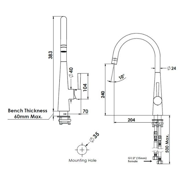 Greens Galiano Slimline Sink Mixer