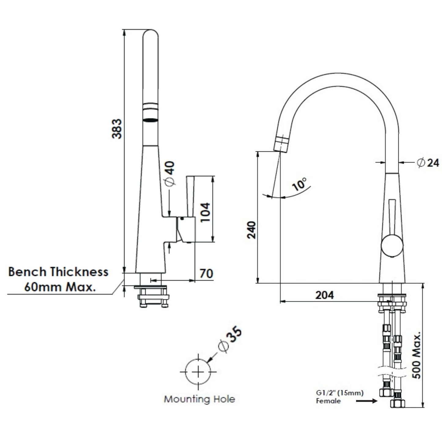 Greens Galiano Slimline Sink Mixer