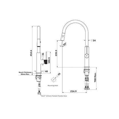 Greens Maci Pull Down Sink Mixer