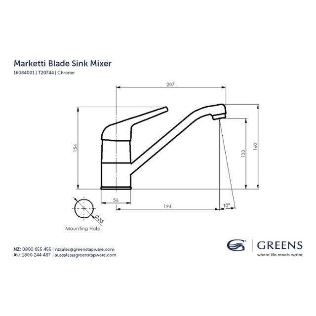 Greens Marketti Blade Sink Mixer