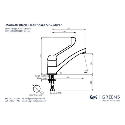 Greens Marketti Health Care Sink Mixer