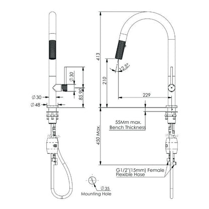 Greens Tesora Pulldown Sink Mixer