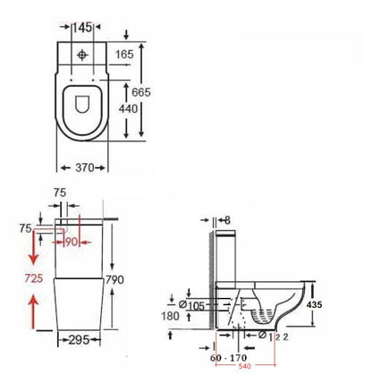 Hartley Close Coupled Back to Wall Toilet Suite with Soft Close Quick Release Seat