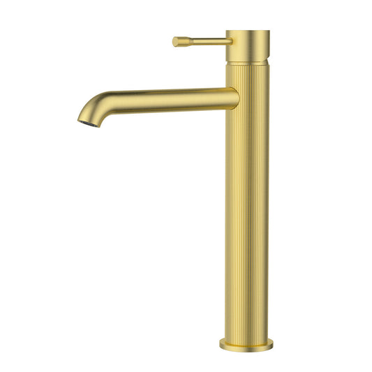 Linie High Rise Basin Mixer - Brushed Gold