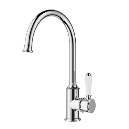 Clasico Sink Mixer Gooseneck - Chrome / Ceramic Handle