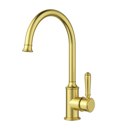Clasico Sink Mixer Gooseneck - matt-black / Ceramic Handle