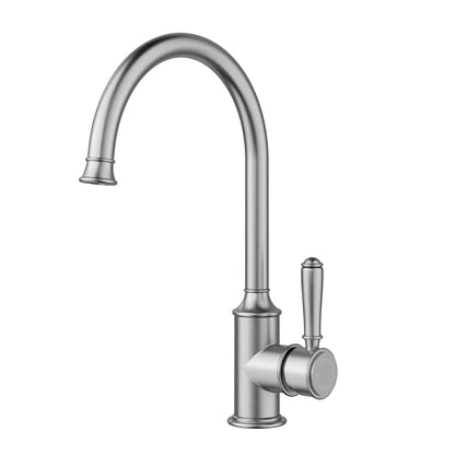 Clasico Sink Mixer Gooseneck - brushed-nickel / Standard Handle
